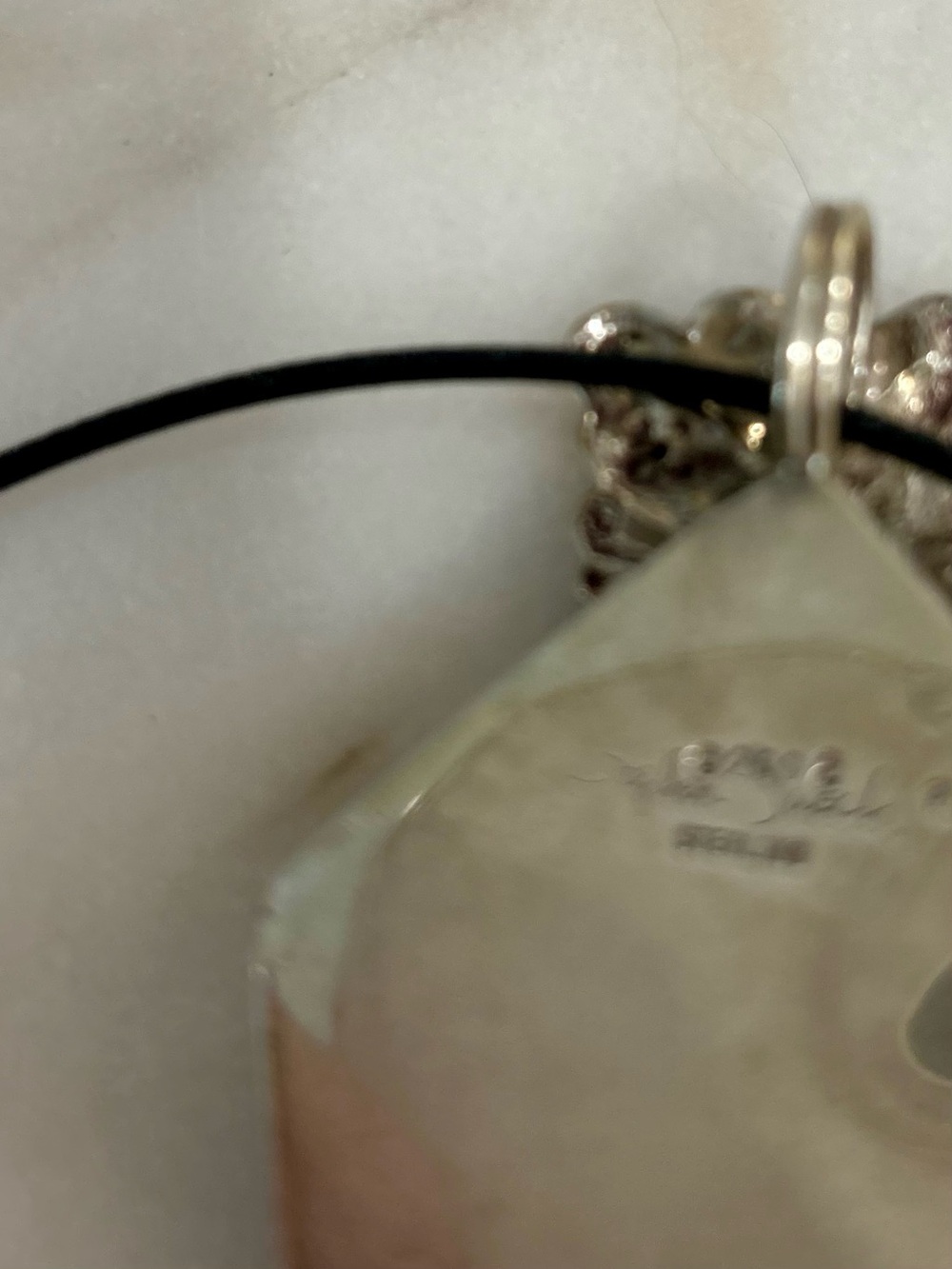 Stephen Dweck Clear Teardrop Pendant on Black Cord
